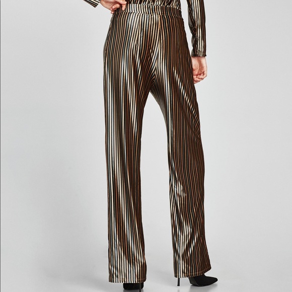 NWT Zara striped velvet pants - Picture 3 of 7
